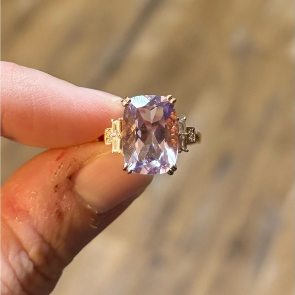 SOLD Effy 6.75ct Pink Amethyst And Diamond Ring $3,750 14kt Rose Gold - Picture 14 of 16